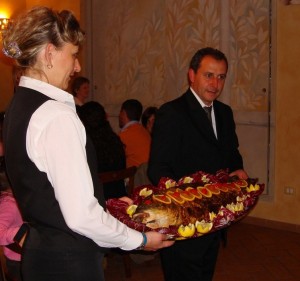 Superbe carpe dont se délectèrent les équipages des traghetti réunis pour une soirée à L'Oso...