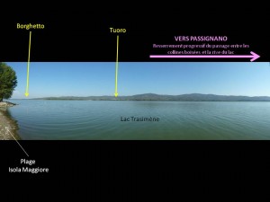 Photo panoramique depuis Borghetto jusqu'aux environs proches de Passignano