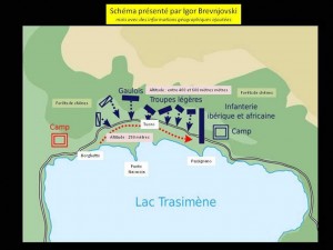 Schéma de la bataille avec quelques repères géographiques actuels