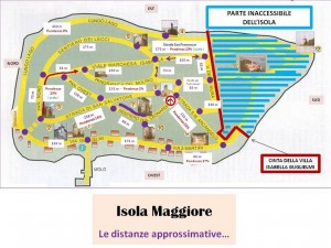 Mappa dell'Isola con evidenziato il sentiero di San Leonardo