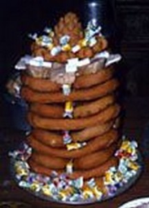 Aliments et gâteaux disposés en pyramide à plusieurs étages (copyright - ANDA)