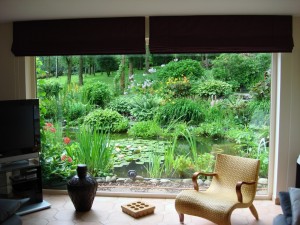 La composition de Fabienne autour de notre étang à Villers-la-Ville (Belgique).