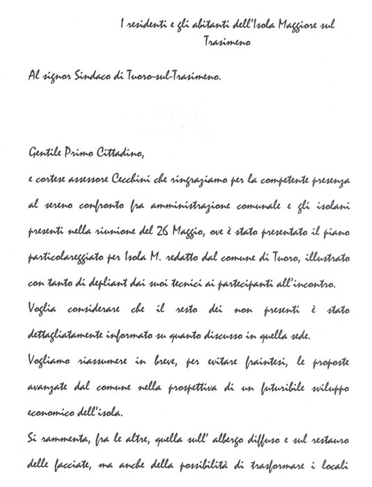La petizione, pagina 1