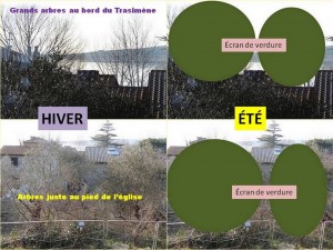 Simulation des écrans de verdure qui vont apparaître l'été devant la chiesa di San Salvatore