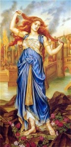 Cassandre, par Evelyn de Morgan, peintre préraphaélite, 1855-1919.