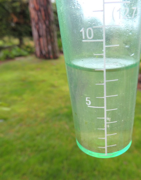 Enregistrement à notre pluviomètre, lundi 3 juin 2013 à 07H30.