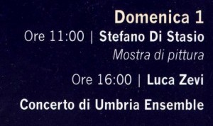 Programma di domenica 1 settembre 2013.