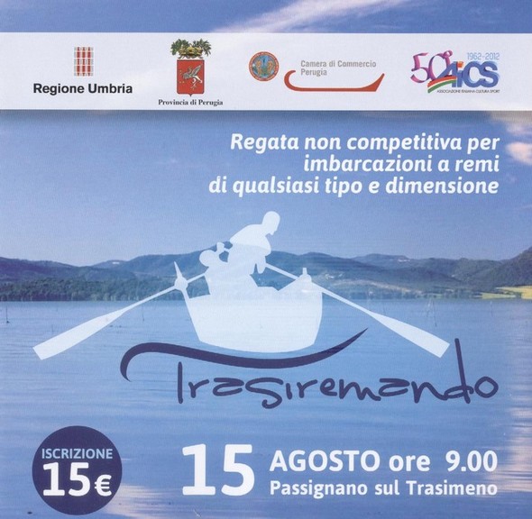 Affiche de la régate pour barques à rames, la Trasiremando, deuxième édition, 2013.