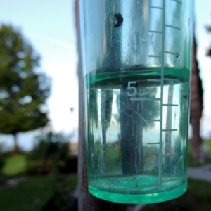 Relevé global de notre pluviomètre pour les 7 et 8 octobre 2013.