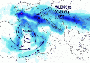 Néfertari vu sur une carte météo concernant les 29 et 30 septembre 2013..