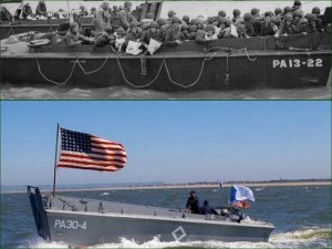 Les barges militaires américaines de débarquement de 1944.