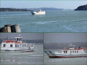 Le "Grifone" cordon ombilical essentiel en cas de glaciation du lac Trasimène - Mi-février 2012.