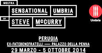 Affiche de l'exposition des photos de McCurry à Perugia.