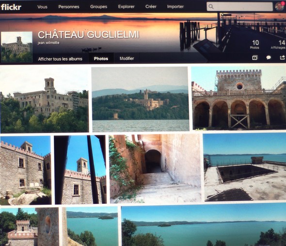 A titre d'exemple : Début de l'album FLICKR "Château Guglielmi".
