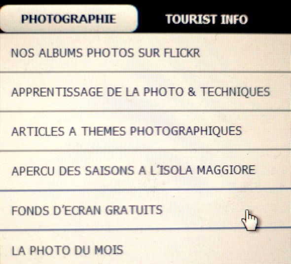 Dans le menu déroulant cliquez sur FONDS D'ECRAN GRATUIT.