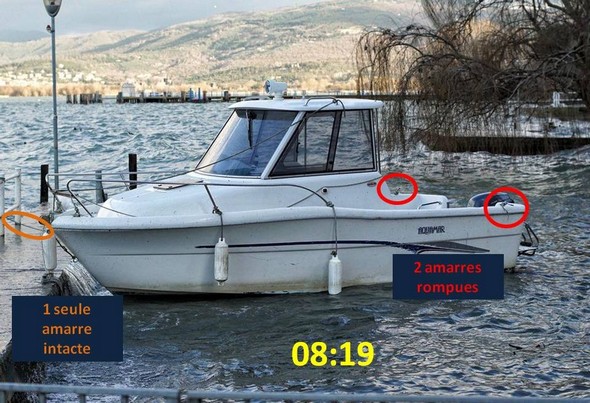 08:19Rupture brutale de la deuxième (et dernière !) amarre de la poupe.