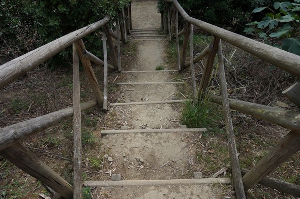 Escalier entre la via panoramica del Mulino et la viale Marchesa Isabella.Essai de composition 01. © Dinu Wilmotte
