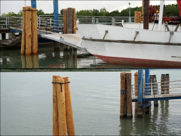 Résultat final à Tuoro-Navaccia.Au-dessu, embarcadère latéral nord.En-dessous embarcadère central (est).